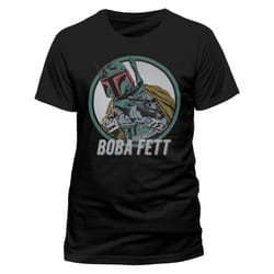 Star Wars 'Boba Fett Circle' (Black) T-Shirt - Medium