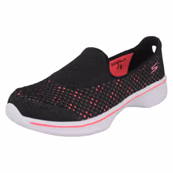 ) Girls Skechers Flats With Mesh Detail Go Walk 4 Kindle 81118 - UK 10.5 Child, Black/Hot Pink (Black