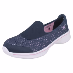 ) Girls Skechers Flats With Mesh Detail Go Walk 4 Kindle 81118 - UK 12.5 Child, Navy/Lavender (Blue