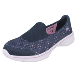 ) Girls Skechers Flats With Mesh Detail Go Walk 4 Kindle 81118 - UK 12.5 Child, Navy/Lavender (Blue