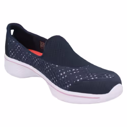 ) Girls Skechers Flats With Mesh Detail Go Walk 4 Kindle 81118 - UK 12.5 Child, Navy/Lavender (Blue