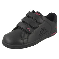 ) Girls Kappa Casual Trainers Deuce - UK 5.5 Child, Black/Hot Pink (Black