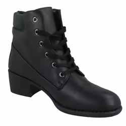 Ladies Spot On Lace Up Ankle Boot - Black, UK 6