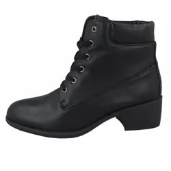 Ladies Spot On Lace Up Ankle Boot - Black, UK 7