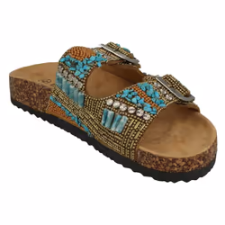 Down To Earth Womens/Ladies Beaded Mules - 4 UK, Gold