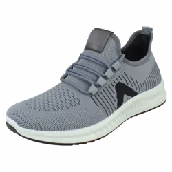 Mens Reflex Knitted Lace Up Trainers A2186 - Grey, UK 6