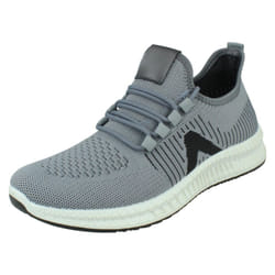 Mens Reflex Knitted Lace Up Trainers A2186 - Grey, UK 6