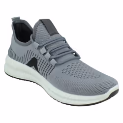 Mens Reflex Knitted Lace Up Trainers A2186 - Grey, UK 6