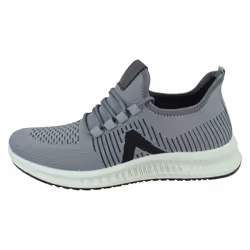 Mens Reflex Knitted Lace Up Trainers A2186 - Grey, UK 6