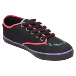 Ladies Kickers Sneakie Lace Up Canvas Shoes - Black Textile - UK Size 4 - EU Size 37 - US Size 6.5