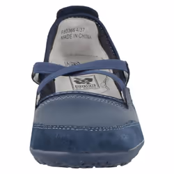 ) Ladies Down To Earth Elastic Cross Strap Pumps - UK 6, Navy (Blue