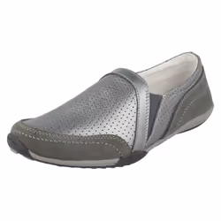 ) Ladies Down To Earth Leather Casual Shoes F80423 - UK 5, Pewter (Silver