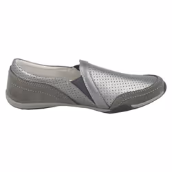 ) Ladies Down To Earth Leather Casual Shoes F80423 - UK 5, Pewter (Silver