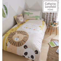 Catherine Lansfield Roarsome Animal Natural Children's Junior Duvet Cover Set