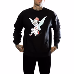 Disney Mens Tinkerbell Christmas Fairy Sweatshirt - XXL, Black