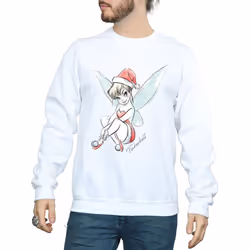 Disney Mens Tinkerbell Christmas Fairy Sweatshirt - L, White