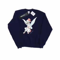 Disney Mens Tinkerbell Christmas Fairy Sweatshirt - XL, Navy Blue