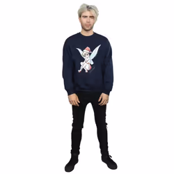 Disney Mens Tinkerbell Christmas Fairy Sweatshirt - XL, Navy Blue