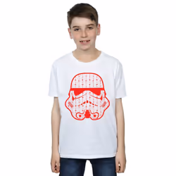 Star Wars Boys Christmas Stormtrooper Helmet T-Shirt - 9-11 Years, White