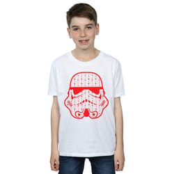 Star Wars Boys Christmas Stormtrooper Helmet T-Shirt - 9-11 Years, White