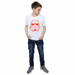 Star Wars Boys Christmas Stormtrooper Helmet T-Shirt - 9-11 Years, White