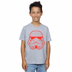 Star Wars Boys Christmas Stormtrooper Helmet T-Shirt - 12-13 Years, Sports Grey