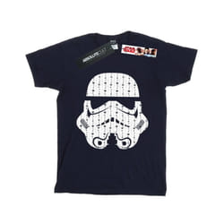 Star Wars Boys Christmas Stormtrooper Helmet T-Shirt - 12-13 Years, Navy Blue