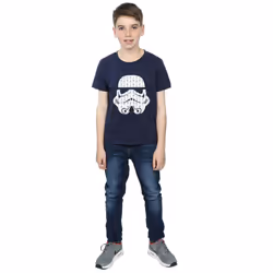 Star Wars Boys Christmas Stormtrooper Helmet T-Shirt - 12-13 Years, Navy Blue