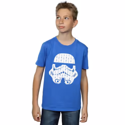Star Wars Boys Christmas Stormtrooper Helmet T-Shirt - 12-13 Years, Royal Blue