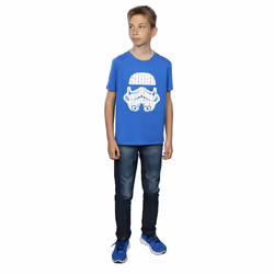 Star Wars Boys Christmas Stormtrooper Helmet T-Shirt - 12-13 Years, Royal Blue