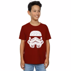 Star Wars Boys Christmas Stormtrooper Helmet T-Shirt - 12-13 Years, Burgundy