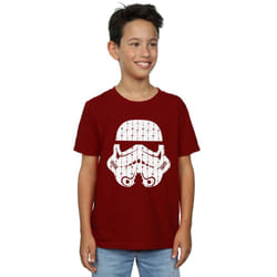 Star Wars Boys Christmas Stormtrooper Helmet T-Shirt - 12-13 Years, Burgundy