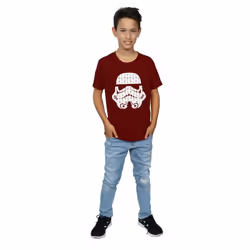 Star Wars Boys Christmas Stormtrooper Helmet T-Shirt - 12-13 Years, Burgundy