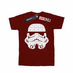 Star Wars Boys Christmas Stormtrooper Helmet T-Shirt - 12-13 Years, Burgundy