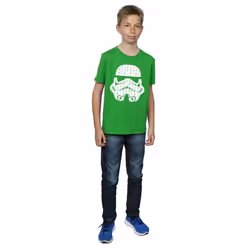 Star Wars Boys Christmas Stormtrooper Helmet T-Shirt - 12-13 Years, Irish Green
