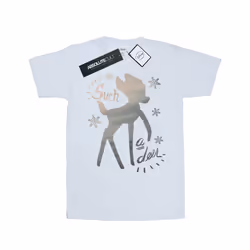 Disney Womens/Ladies Bambi Winter Deer Cotton Boyfriend T-Shirt - S, White