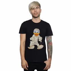 Disney Mens Mummy Donald Duck T-Shirt - S, Black