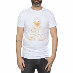 Disney Mens Mummy Donald Duck T-Shirt - XXL, White