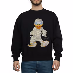 Disney Mens Mummy Donald Duck Sweatshirt - S, Black