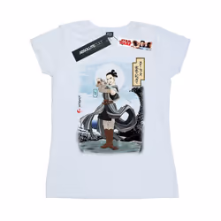 Star Wars Womens/Ladies The Last Jedi Japanese Rey Cotton T-Shirt - L, White