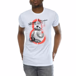 Star Wars Mens The Last Jedi BB-8 Roll With It T-Shirt - M, White