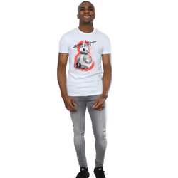 Star Wars Mens The Last Jedi BB-8 Roll With It T-Shirt - M, White