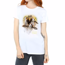 Star Wars: The Last Jedi Womens/Ladies Porg Brushed Cotton Boyfriend T-Shirt - L, White