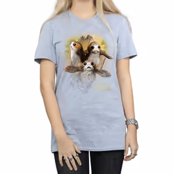 Star Wars: The Last Jedi Womens/Ladies Porg Brushed Cotton Boyfriend T-Shirt - S, Sports Grey