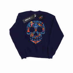 Disney Mens Coco Skull Pattern Sweatshirt - S, Navy Blue