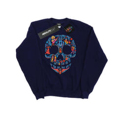 Disney Mens Coco Skull Pattern Sweatshirt - S, Navy Blue