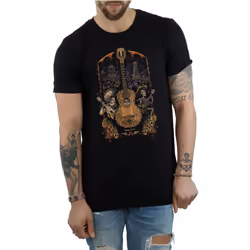 Disney Mens Coco Guitar Poster T-Shirt - XXL, Black