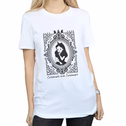 Disney Womens/Ladies Alice In Wonderland Frame Cotton Boyfriend T-Shirt - XXL, White