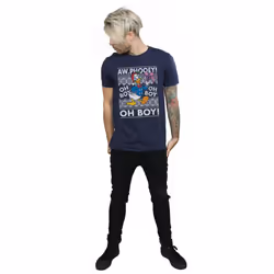 Disney Mens Donald Duck Christmas Fair Isle T-Shirt - XL, Navy Blue