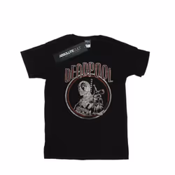 Marvel Mens Deadpool Vintage Circle T-Shirt - S, Black